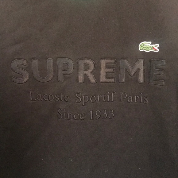 (Sold-220) Supreme LACOSTE crewneck black - Picture 2 of 3